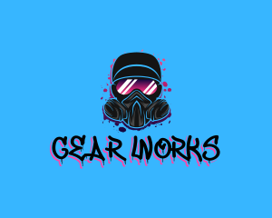 Gas Mask Graffiti  logo design