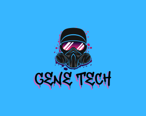 Gas Mask Graffiti  logo design