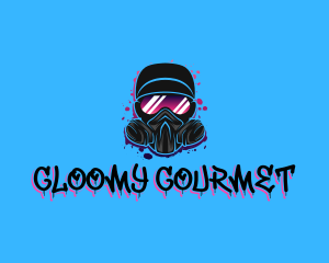 Gas Mask Graffiti  logo design