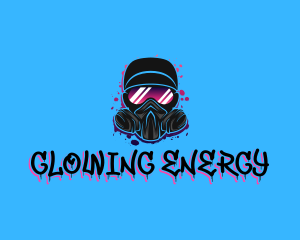 Gas Mask Graffiti  logo design