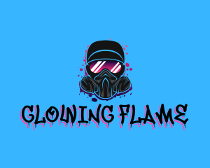 Gas Mask Graffiti  logo design