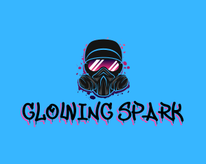 Gas Mask Graffiti  logo design