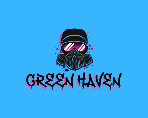 Gas Mask Graffiti  logo design