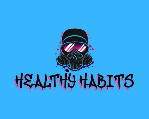 Gas Mask Graffiti  logo design