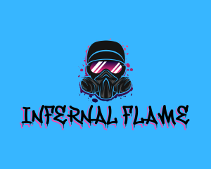 Gas Mask Graffiti  logo design