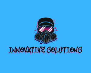 Gas Mask Graffiti  logo design