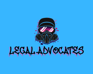 Gas Mask Graffiti  logo design