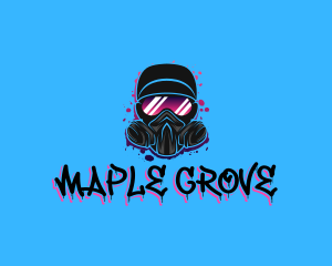 Gas Mask Graffiti  logo design