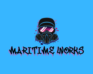 Gas Mask Graffiti  logo design