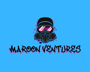 Gas Mask Graffiti  logo design