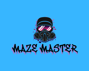 Gas Mask Graffiti  logo design