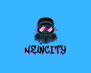 Gas Mask Graffiti  logo design