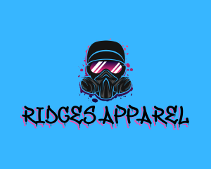 Gas Mask Graffiti  logo design