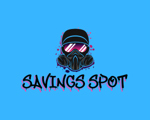 Gas Mask Graffiti  logo design