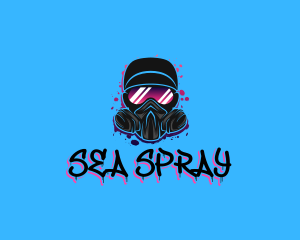 Gas Mask Graffiti  logo design