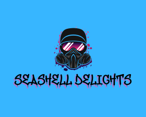 Gas Mask Graffiti  logo design