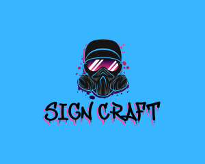 Gas Mask Graffiti  logo design