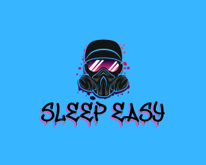 Gas Mask Graffiti  logo design