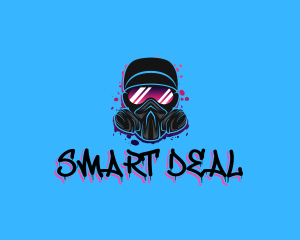 Gas Mask Graffiti  logo design