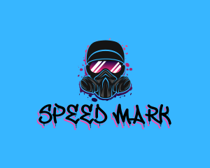 Gas Mask Graffiti  logo design