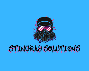 Gas Mask Graffiti  logo design