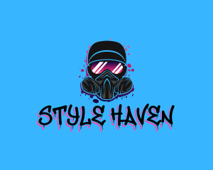 Gas Mask Graffiti  logo design