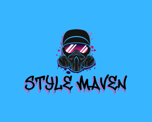 Gas Mask Graffiti  logo design