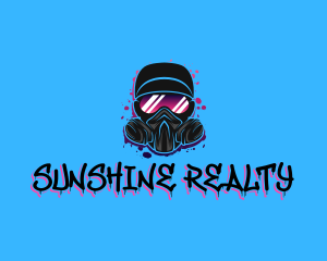 Gas Mask Graffiti  logo design