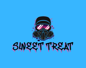 Gas Mask Graffiti  logo design