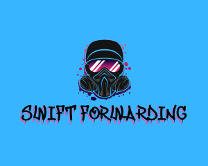 Gas Mask Graffiti  logo design