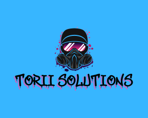 Gas Mask Graffiti  logo design