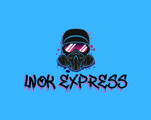 Gas Mask Graffiti  logo design