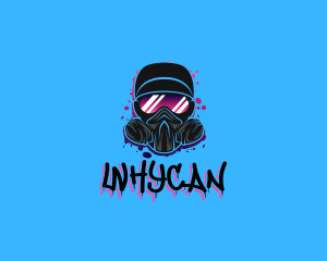 Funky - Gas Mask Graffiti logo design