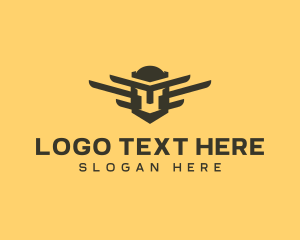 Flight - Spartan Helmet Letter U logo design