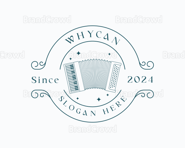 Musical Accordion Instrument Logo