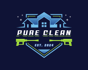 Pressure Cleaning Washing logo design