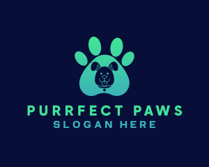 Pet Dog Paw logo design