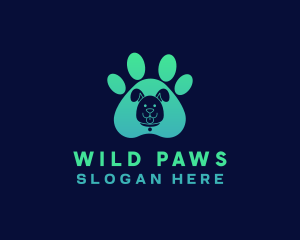 Pet Dog Paw logo design