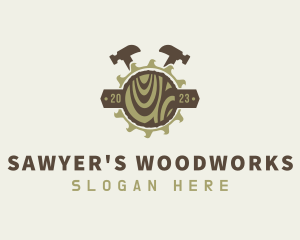 Sawyer - Hammer Tools Carpentry logo design