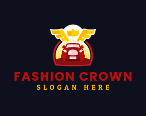 Wing Car Crown Transport logo design