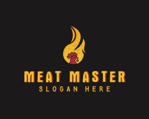 Chicken Flame Grill logo design