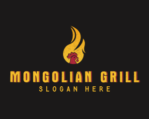 Chicken Flame Grill logo design