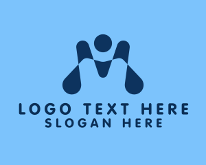 Negative Space - Tech Support Letter M logo design