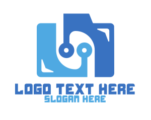 Journalist - Blue Digital Camera logo design