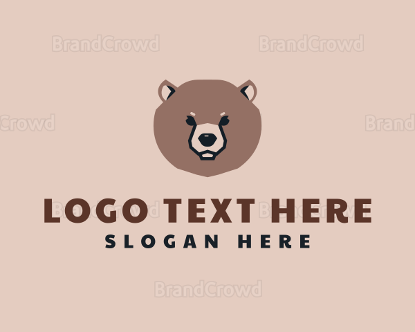 Cute Bear Face Logo