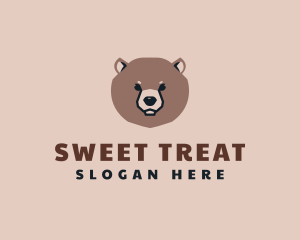 Cute Bear Face logo design