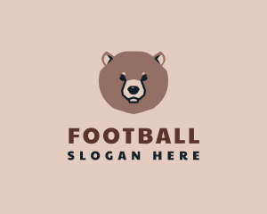 Brown Bear - Cute Bear Face logo design