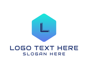 Hacker - Tech Gradient Hexagon logo design
