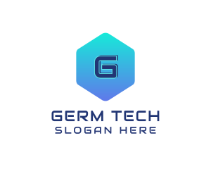 Tech Gradient Hexagon logo design