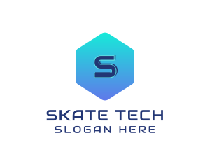 Tech Gradient Hexagon logo design